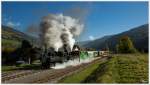 120 Jahre Murtalbahn - Die beiden Dampfloks STLB Bh1 und U11 ziehen einen Dampfsonderzug von Murau nach Tamsweg.