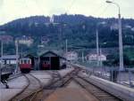 Innsbruck Stubaitalbahn: Das Depot am Stubaitalbahnhof am 14. Juli 1978.