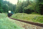 Regulärer Dampfzug der Waldviertelbahn mit einer Dampflok der ÖBB-Baureihe 399.
Datum: 20.08.1984