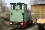 Waldviertler Schmalspurbahnen: Lok 1 am 17.4.2006 im Bahnhof Heidenreichstein. 