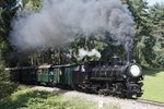 Kurz nach dem Bahnhof Steinbach - Großbertholz müht sich die Mh4 die Steigung des sogenannten Waldviertler Semmering bergauf.Das Bild stammt vom 20.08.2016.