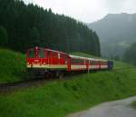 Das Jahr 2009 war das letzte Betriebsjahr der Ybbstalbahn in welchem ein durchgehender Bahnverkehr zwischen Waidhofen und Lunz am See mglich war. 
Bedingt durch starke Regenflle kam es im Frhsommer 2009 zu kleinen Vermurungen der Strecke welche die Bundebahnen als willkommenen vorgezogenen Einstellungsgrund ausntzten. 

Ebenfalls im Frhsommer 2009, nmlich am 30.05. war ich bei bescheidenem Wetter im Ybbstal unterwegs, und habe diesen Regionalzug gezogen von der 2095 009 in der Nhe von Gstadt in Fahrtrichtung Lunz am See aufgenommen. Wenige Tage spter war mit den Regionalzgen nach Lunz Sense.