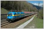 EC 33 „Allegro Stradivari „ (Wien - Venezia Santa Lucia) wurde am 24.4.2008 von 1116 029 „Schweden“ bespannt. Die Aufnahme entstand bei der Talfahrt der Semmering Sdrampe kurz nach Steinhaus am Semmering. 