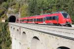442 200 alias Talent 2, auch genannt Hamster, als 97650 ber das Krausel-Klause Viadukt von Semmering (Sem) nach Payerbach-Reichenau (Pr); am 06.10.2012