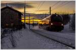 Steuerwagen 8090 748 des rj 750 (Graz Hbf - Wien Hbf) nahe Spital am Semmering. 6.1.2015