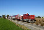 Durch den Ausfall eines Steuerwagens wurde der GKB-Zug 8567 von Graz Hauptbahnhof über Lieboch nach Wies-Eibiswald von der 1500.02 gezogen und die Doppelstockwagen vom Generatorwagen 40 81 9468