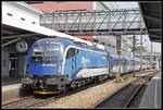 1216 250 mit Railjet fährt am 6.06.2018 durch den Bahnhof Wien Liesing.