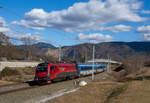 ÖBB 1216 229 mit RJ 71 von Praha hl.n. nach Graz Hbf in Stübing, 27.02.2020