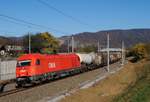 2016 090 + Güterzug kurz vor der Haltestelle Stübing.