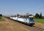 Jeden, tva, tři! Eins, zwei, drei! Ein Tridem bestehend aus den Vectron Lokomotiven 193 693  Filinchen , 193 967 und 193 830 traktionierte an einem heißen Spätsommertag den CDC-Autozug 49415 welcher Fabriksneue Skoda Octavias aus dem tschechischen Mladá Boleslav zum slowenischen Hafen Koper brachte, und dabei von mir im steirischen Werndorf bildlich festgehalten wurde.