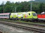 Werbelok 1116 033 Telekom Austria fhrt mit 20 Minuten verspteten EC 536  Jacques Lemans  von Villach nach Wien. Leoben 31.07.2008