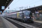 Tglich grt das Murmeltier die 1216 210 welche schon den Steckenabschnitt Graz-Prag-Graz auswendig fahrn knnte, hier am OEC 78  Gustav Klimt  von Graz Hauptbahnhof nach Prag hier im Bahnhof Wiener