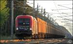 470.503 brachte am 05.08.13 den Innofreight-Ganzzug 41373 von Gratwein-Gratkorn nach Sopron, und kam im letzten Abendlicht durch St.Egyden.