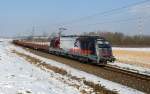 Der SZ-Cargo Güterzug 46791 von Breclav nach Maribor Tezno war am 11. Feber 2015 mit der 541 104  Mammut  bespannt und wurde von mir in Neudorf bei Wildon fotografiert.