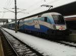 1116 251-0 ( Ski Austria ) mit railjet 538 (Villach Hbf - Wien Hbf) am 16.2.2015 bei der Ankunft im Klagenfurter Hauptbahnhof.