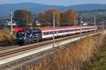 1116 126  Licht ins Dunkel Sterneaktion  hat mit dem OIC 692 den Wienerwaldtunnel verlassen und wird in wenigen Minuten den Bahnhof in Tullnerfeld erreichen.