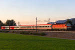 1144 053-6 mit zwei ÖBB IC und 2 Cityshuttle Wagen inkl.