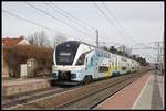 Westbahn 4010 112 in Der Haltestelle Pasching am 30.1.2019.