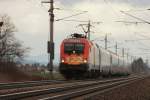 1116 250 mit IC 2866 (Ersatzzug fr ICE26) aufgenommen am 28. Mrz 2010 um 12h25 auf der Westbahn bei Hrsching. 