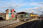 Die DH1100.1  Leitinger  fährt am 26.2.2014 mit einem Leerzug zur Koralmtunnelbaustelle nach Deutschlandsberg-Leibenfeld.