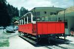 Achenseebahn__Der offene Bw Nr.1 [1889 von der Wagen-und Waggonfabrik, Eisen- und Metallgießerei Joh. Weitzer in Graz gebaut] bleibt alleine an der Endstation zurück.__08-08-1973