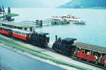 Achenseebahn__Lok 1 und Lok 2 hintereinander an derEndstation Seespitz.__27-08-1973