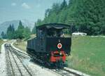 Achenseebahn__Station 'Eben'. Lok 3 setzt um zur Weiterfahrt zum Seespitz.__17-08-1973