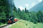 Achenseebahn__Lok 3 mit zwei Vorstellwagen.__15-08-1973