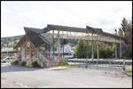 Bahnhof Voitsberg 25. September 2024 .  In einigen tagen wird die markante Fußgänger Brücke über den Bahnhof abgetragen . 