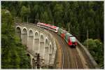 STLB ET GTW 4062 001 + GKB VT GTW 5063 003 bei der berstellfahrt als SLP 96208 von Graz nach Amstetten. 
Kalte Rinne Breitenstein 19.09.2010