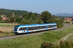 Der blaue für die S-Bahn Steiermark werbende VT 63.08 war am Nachmittag des  30. September 2016 als Zug 4369 von Graz Hbf. via Wettmanstätten nach Wies-Eibiswald unterwegs und wurde von mir in Pölfing-Brunn fotografiert. 