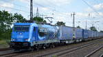 LTE Logistik- und Transport GmbH, Graz mit ihrer neuen  186 944  [NVR-Nummer: 91 80 6186 944-5 D-LTE] und Taschenwagenzug nach Rotterdam am 15.06.20 Bf.
