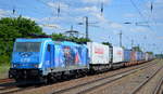 LTE Logistik- und Transport GmbH, Graz mit   186 941  [NVR-Nummer: 91 80 6186 941-1 D-LTE] und Taschenwagenzug aus Polen Richtung Rotterdam am 16.06.20 Bf. Saarmund.