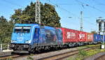 LTE Logistik und Transport GmbH, Graz [A] mit ihrer  186 943  [NVR-Nummer: 91 80 6186 943-7 D-LTE] und einem Containerzug am 15.10.24 Höhe Bahnhof Magdeburg Neustadt.