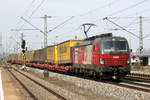 ÖBB 1293 018 ( 500ste Siemenslok für die ÖBB ) mit Sattelaufliegern am 01.04.2021 in Mertingen