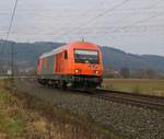 RTS 2016 905 als Tfzf in Fahrtrichtung Süden. Aufgenommen zwischen Mecklar und Ludwigsau-Friedlos am 28.02.2016.