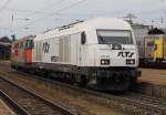 RTS 2016 908 und RTS 2143 005 als Lokzug unterwegs im Bahnhof Amstetten. Aufgenommen am 6. Juni 2012.