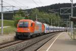 Probezug der RTS 1216 901 mit Talgo-Hotelzug in der Haltestelle Passering am 18.06.2015.