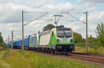 Die SETG rollte am 25.08.24 mit ihrer ehemaligen Schweizer 487 001 und der bei Railpool gemieteten 187 303 sowie einem Innofreight-Containerzug durch Greppin Richtung Bitterfeld.