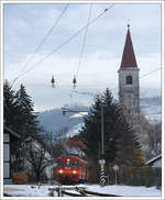 StB ET 15 von Peggau-Deutschfeistritz nach Übelbach, am 1.2.2021 bei der Einfahrt in den Zielbahnhof.