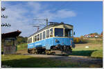 ET 1 der StB am 23.10.2021 beim Fotohalt in der Haltestelle Oed bei Feldbach.