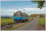 ET 1 der Steiermarkbahn am 23.10.2021 von Feldbach nach Bad Gleichenberg bei der Einfahrt in die Haltestelle Burgfried.