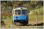 ET 1 der StB am 23.10.2021 wenige Meter vor Haltestelle Oed bei Feldbach.