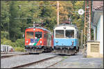 Zugbegenung im Bahnhof Gnas am 23.10.2021.