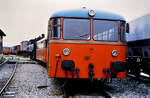 Uerdinger Schienenbusse vor der Weizer Werkstätte der Steiermärkischen Landesbahnen (14.07.1986)