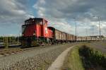 D2 der Steiermrkischen Landesbahnen verlt am 11.5.2005 mit einem Gterzug das Cargo-Center Graz in Kalsdorf