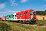 Am 08.08.2010 als REX 7399 unterwegs: 5047 090 und 5047 402 kurz nach Mollmannsdorf.