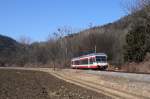 Am 08.03.2011 war der von STH geliehene ET 22.164 bei Prenning auf der belbacherbahn unterwegs.