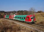 5047 401 + 5047 402 der STLB waren am Morgen des 07.03.2012 gemeinsam als  R 8680 von Graz nach Weiz unterwegs, aufgenommen in  Hart bei Graz.