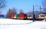 Nur noch wenige Meter und ET 2 hat den Endbahnhof Bad Gleichenberg erreicht (Februar 2005)